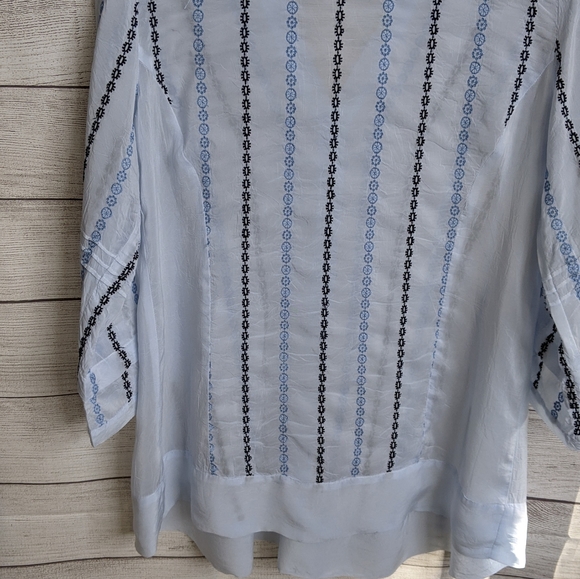 J Jill tunic, size small, light blue, embroidered - Picture 2 of 12